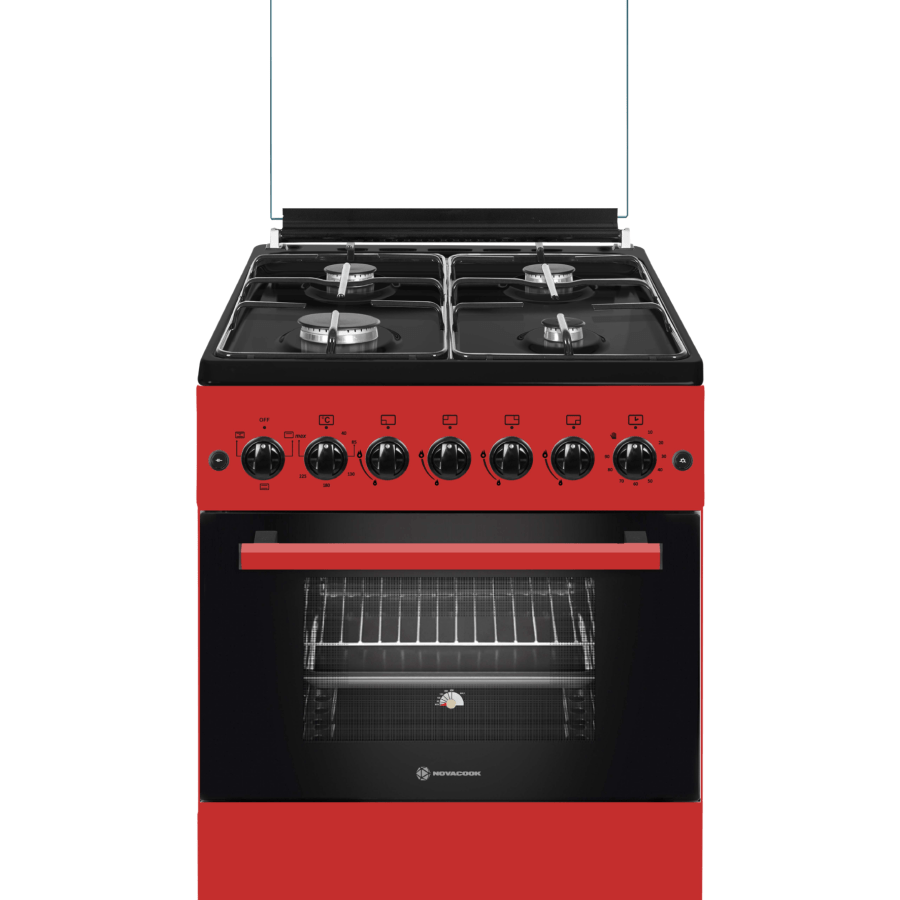 NOVACOOK F6B40 MEGGYPIROS GÁZ-ELEKTROMOS TŰZHELY 57X58 cm