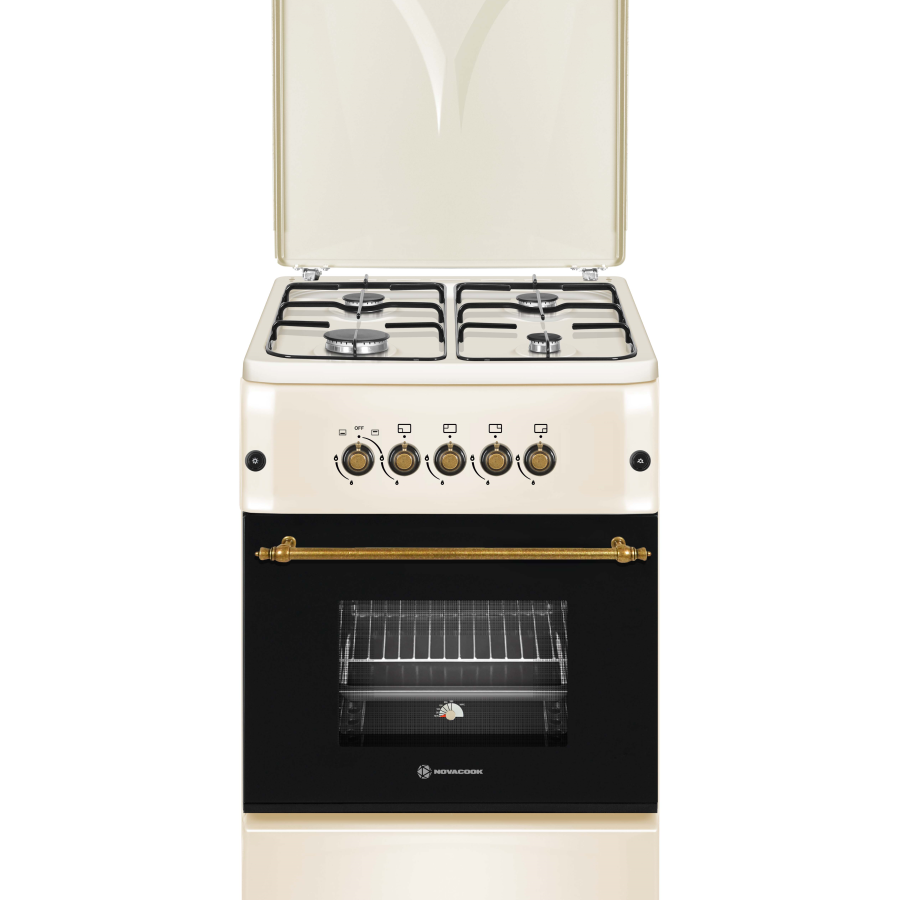 NOVACOOK F5S40 RETRO BÉZS GÁZ-GÁZ TŰZHELY 50X55 cm